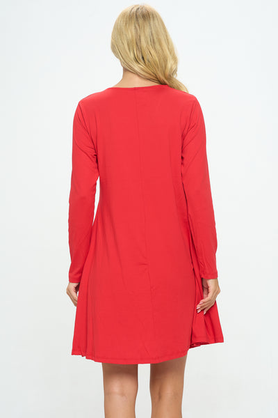 Women's V-neck Above The Knee Dress with Pockets – ICONOFLASH