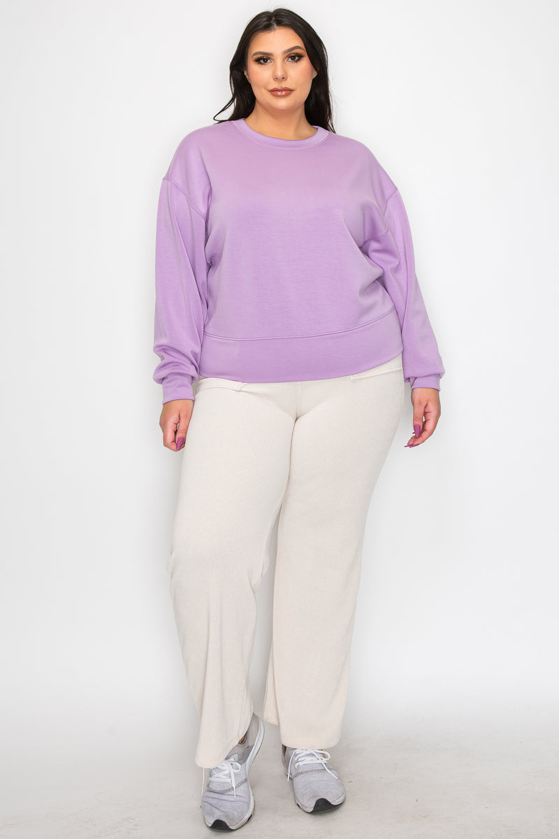 Women’s Plus Size Solid Crewneck Scuba Sweatshirt