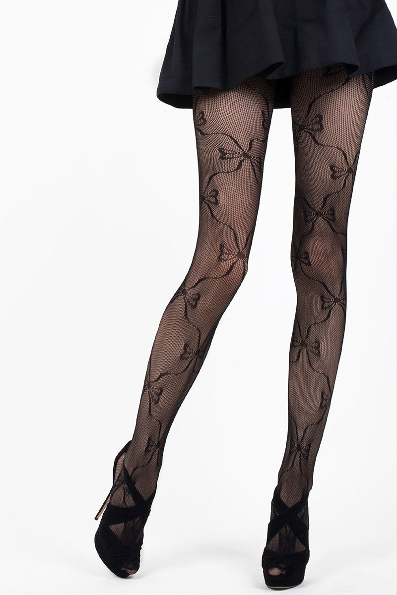 Wrapped in Ribbons and Bows Fishnet Tights