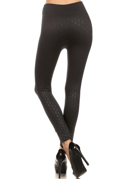 Embossed Textured Fleece Lined Leggings – ICONOFLASH