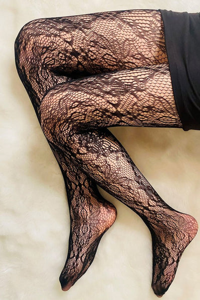 Lady's Fashion Designed Fishnet Footless Tights – ICONOFLASH