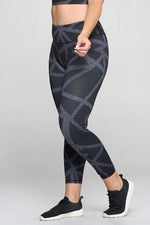 Plus Size Smoky Abstract Grid Workout Leggings