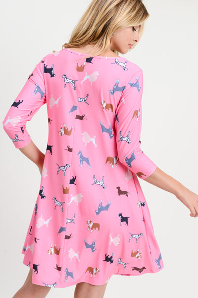 Womens dog print dress online