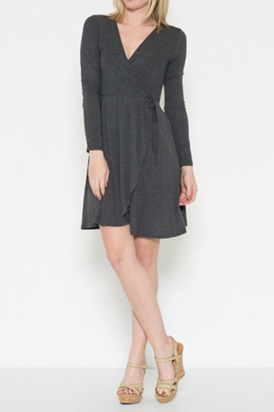 Long Sleeve Ballet Wrap Dress