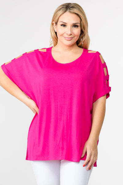 Hot Pink Plus Size Tops