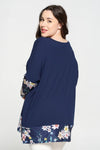 Plus Size Floral Detail Oversized Tunic Top