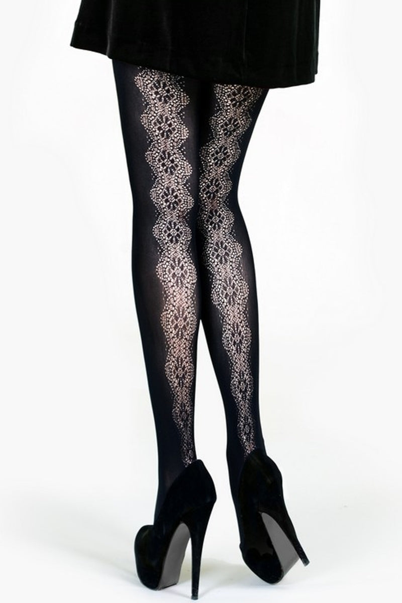 Women's Chantilly Lace Fishnet Tights – ICONOFLASH