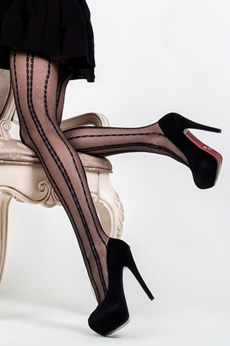 Plus Size Dotted Lines Fishnet Tights