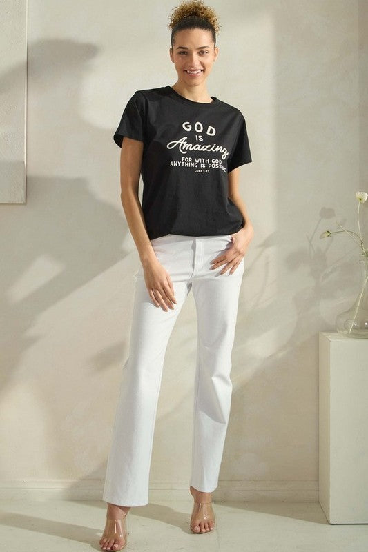 Women's Faith God Is Amazing Pure Cotton Tee