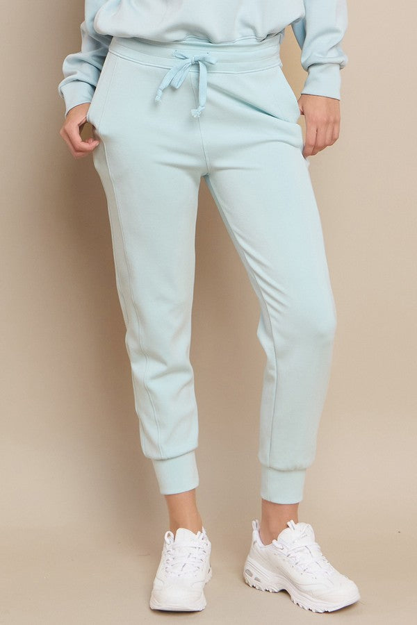 Women’s Sporty Chic Scuba Joggers - Light Blue 