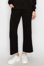 High Rise Straight Leg Pants - Black