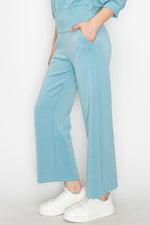 High Rise Straight Leg Pants - Light Denim