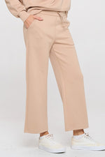 High Rise Straight Leg Pants - Light Khaki