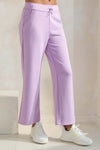 High Rise Straight Leg Pants - Light Purple