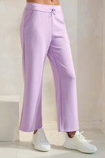 High Rise Straight Leg Pants - Light Purple