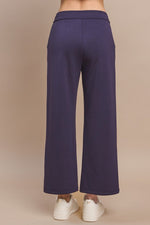 High Rise Straight Leg Pants - Navy