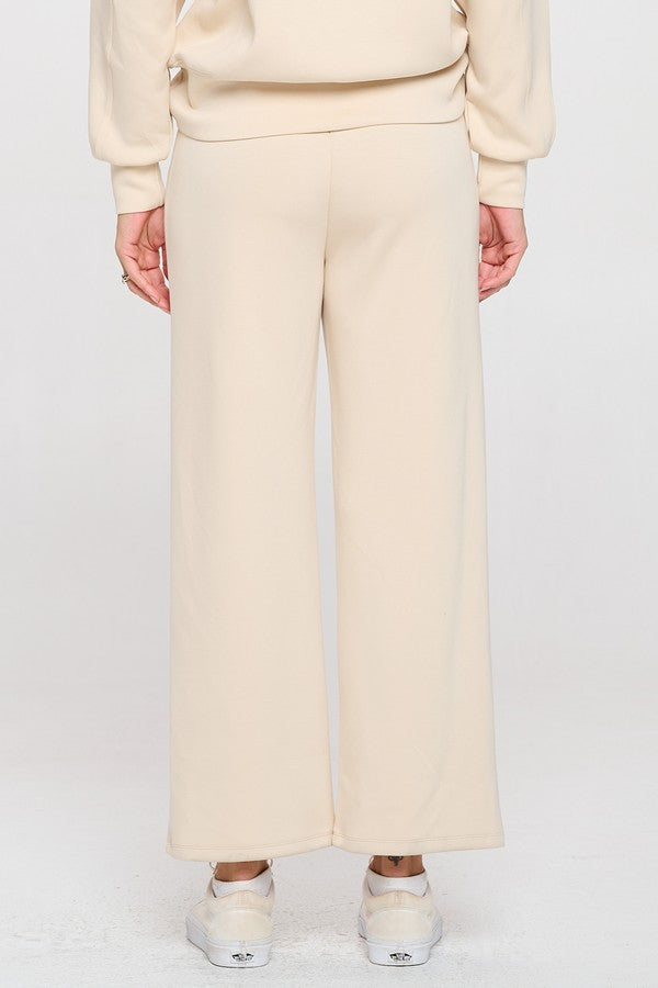 High Rise Straight Leg Pants - Oat