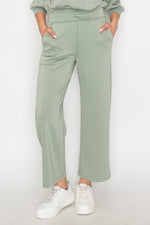 High Rise Straight Leg Pants - Sage