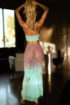 Sunset Kiss Two-Piece Lingerie Halter Top & Maxi Skirt Set