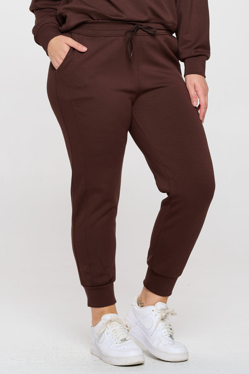 Women’s Sporty Chic Scuba Joggers - Coffee