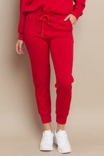 Women’s Sporty Chic Scuba Joggers - Crimson