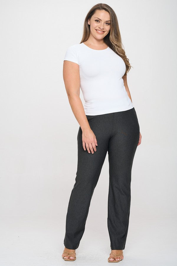 Plus Size Straight Leg Ponte Pants