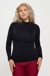 Plus Size Bare Essential Seamless Mock Neck Long Sleeve Top