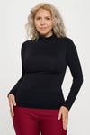 Plus Size Bare Essential Seamless Mock Neck Long Sleeve Top