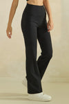 Women’s High Waist Straight Leg Active Pants with Pockets, Sizes S to L Available, Black