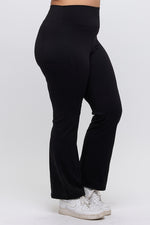 Women’s High Waist Straight Leg Active Pants with Pockets, Plus Sizes XL to 3XL Available, Black