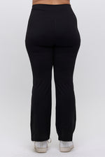 Women’s High Waist Straight Leg Active Pants with Pockets, Plus Sizes XL to 3XL Available, Black