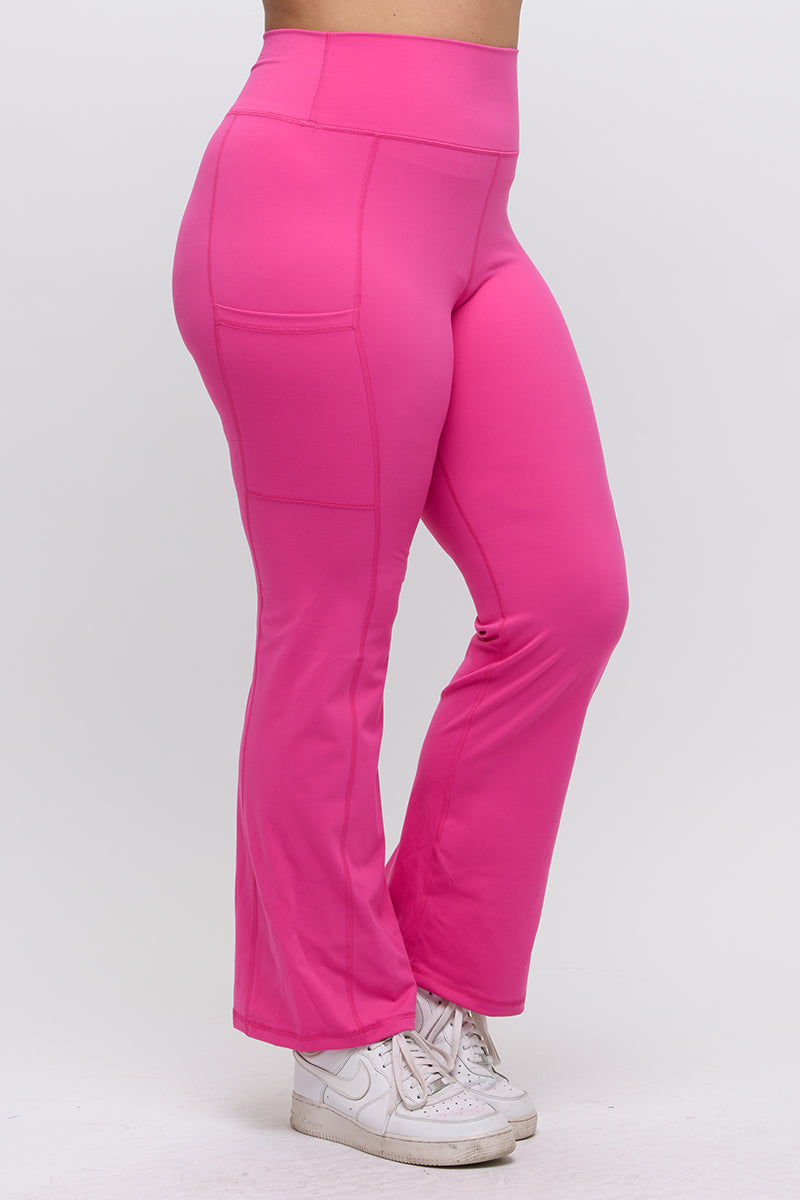 Women’s High Waist Straight Leg Active Pants with Pockets, Plus Sizes XL to 3XL Available