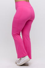 Women’s High Waist Straight Leg Active Pants with Pockets, Plus Sizes XL to 3XL Available, Pink