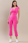 Women's Ultra Soft Active Top and Flared Capris Set