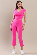 Women's Ultra Soft Active Top and Flared Capris Set