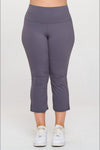 Plus Size Women's Ultra Soft High Waisted Flared Yoga Capris