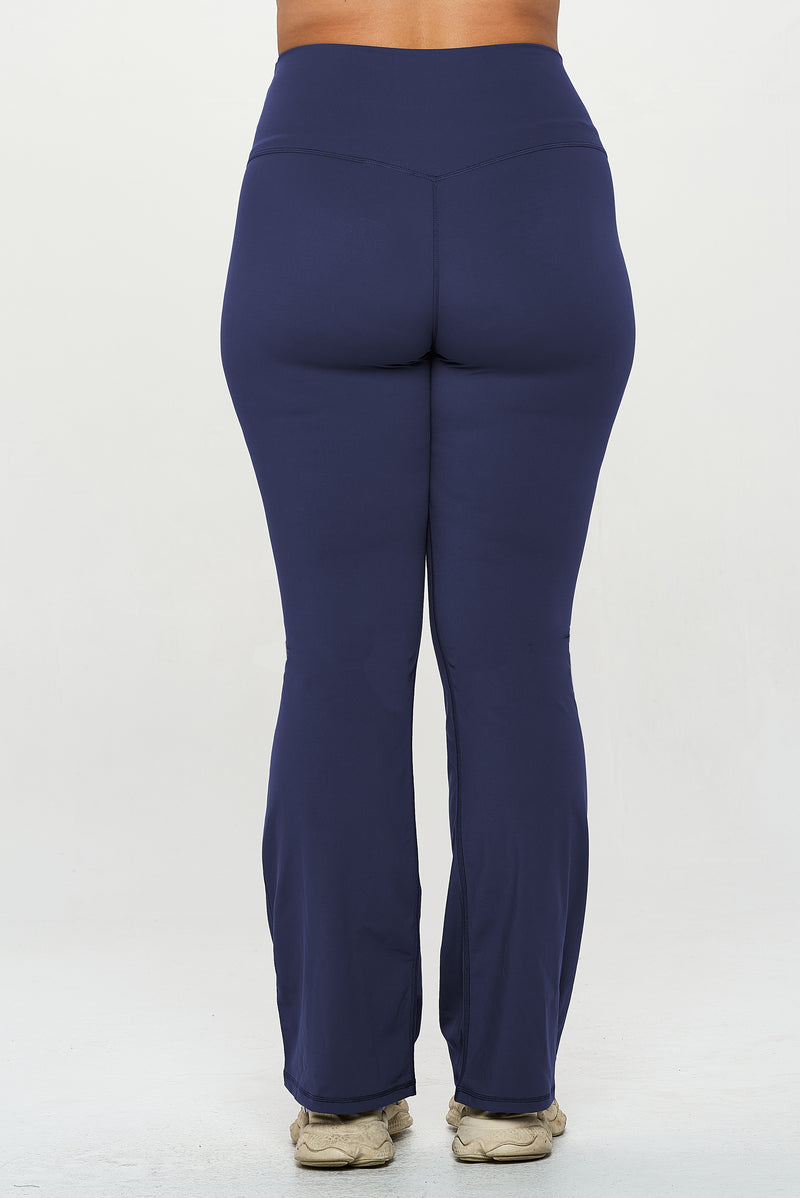 Hanna Nikole Plus Size Tummy Control Yoga Pants for Women High Waist  Workout Bootleg Yoga Pants Wide Flared Leggings