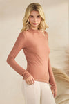 Seamless Soft Modal Mock Neck Long Sleeve Top
