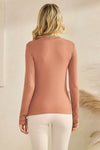 Seamless Soft Modal Mock Neck Long Sleeve Top