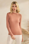 Seamless Soft Modal Mock Neck Long Sleeve Top