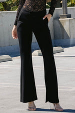 Elite Chic Stretch Ponte Pants w/ Side Slit