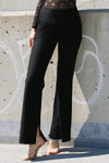 Elite Chic Stretch Ponte Pants w/ Side Slit