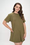On The Go T- Shirt Dress with Pockets - Plus size