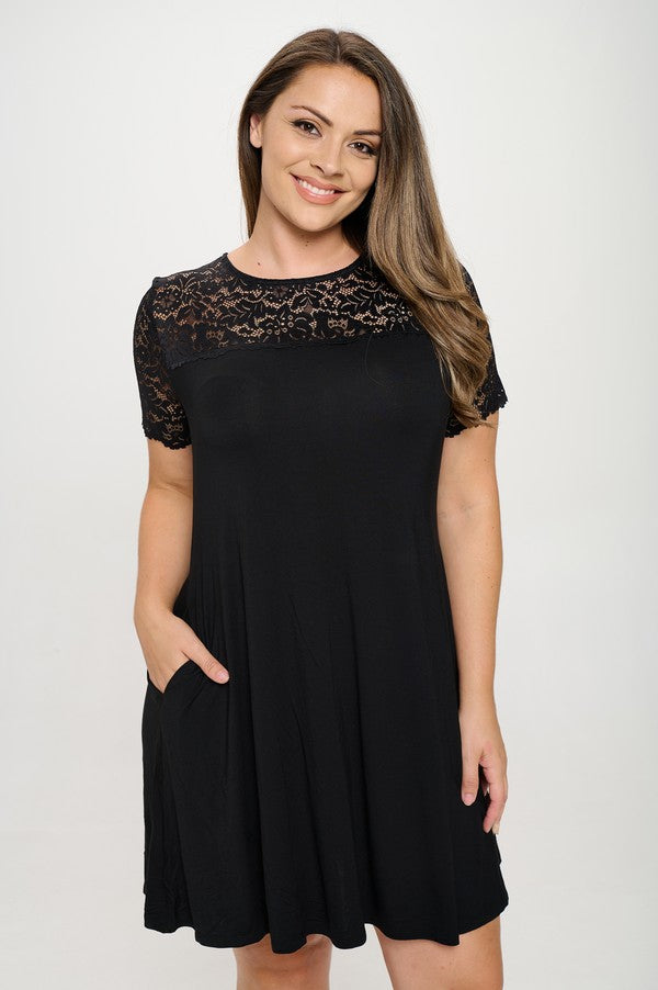 Plus Size Trapeze Swing Dress