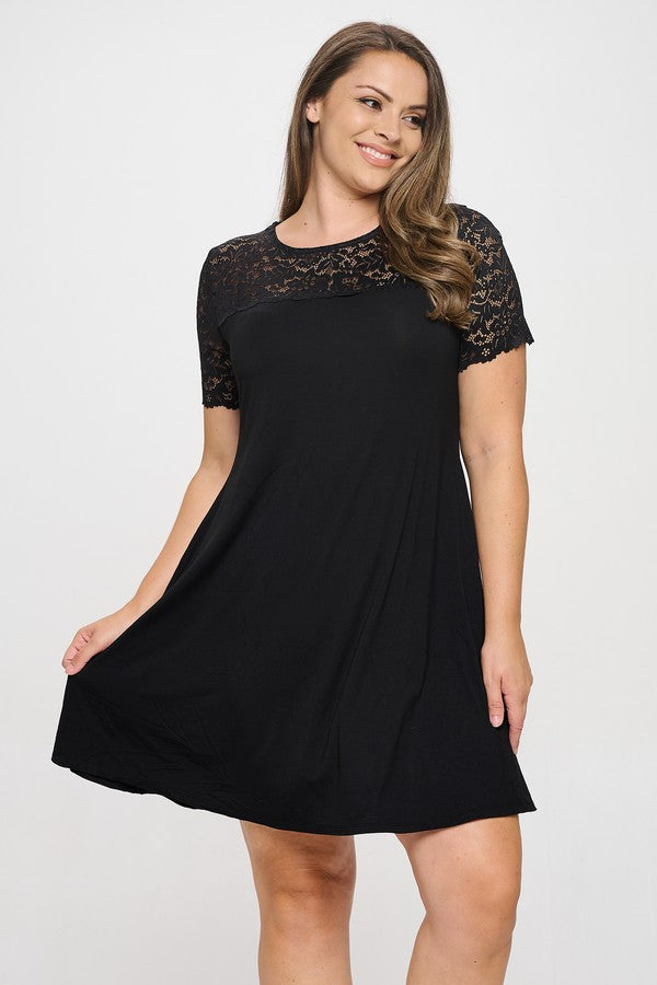 Plus Size Trapeze Swing Dress