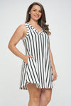 Plus Size Striped Sleeveless Dress