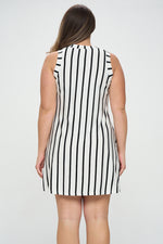 Plus Size Striped Sleeveless Dress