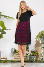 Women's Lace Overlay A-line Dress