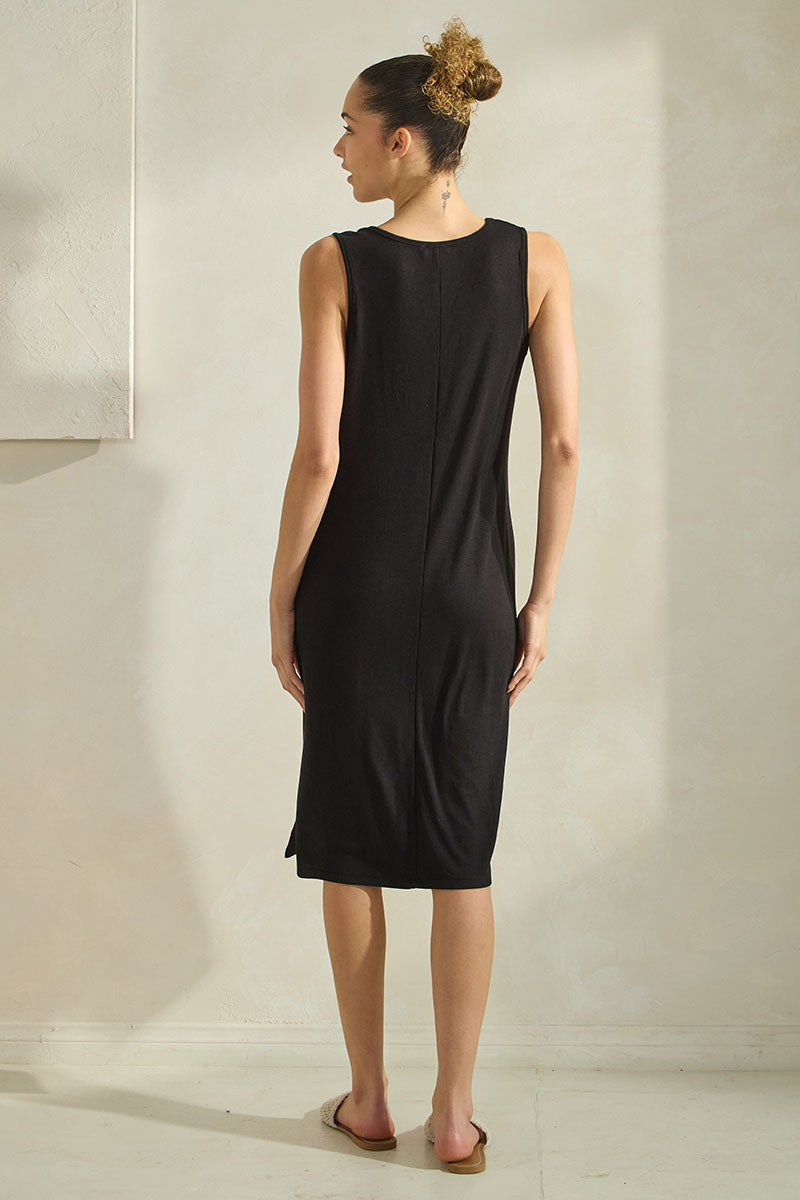 Women’s Comfort Chic Ribbed V-Neck Tank Dress