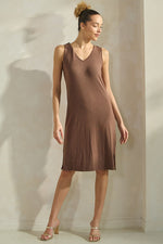 Women’s Comfort Chic Ribbed V-Neck Tank Dress